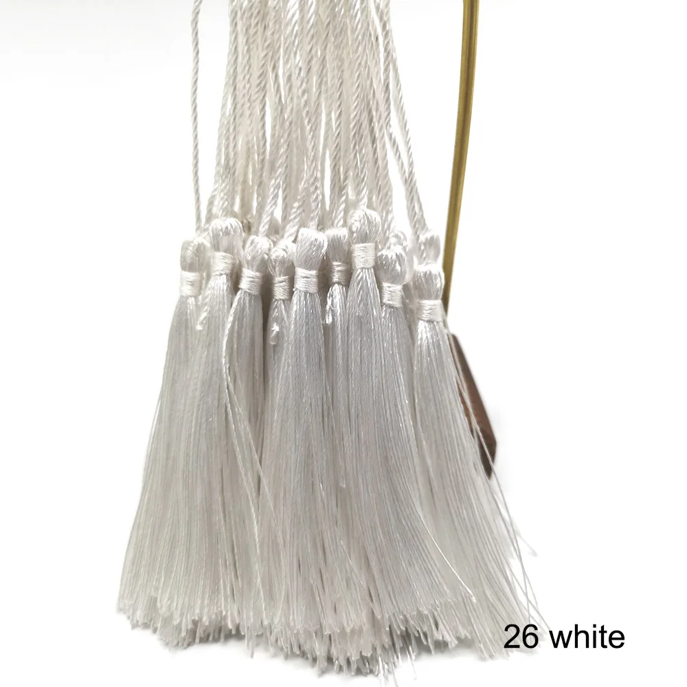 26 white 32 шт., 32 цвета, 7 см, Висячие веревочки, шелковые кисточки, бахрома, шитье, Банг, кисточка для украшения ключей, кисточки для самостоятельного изготовления, Украшения, Аксессуары для штор - Цвет: 26 white