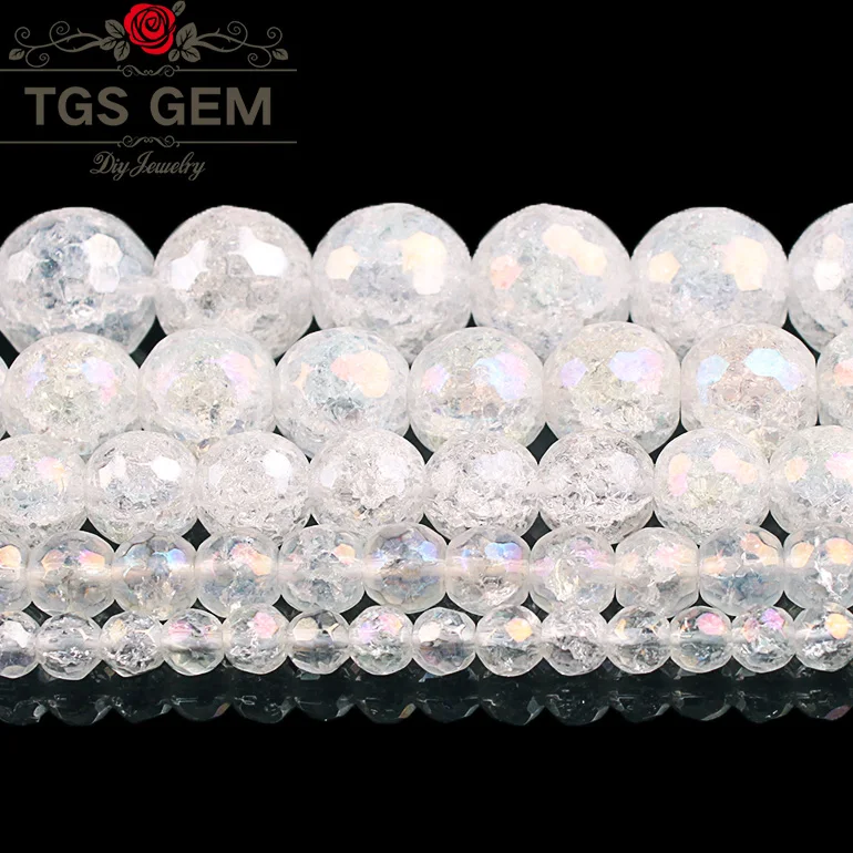 Круглые бусины AB с натуральным камнем цветные граненые белые белоснежные