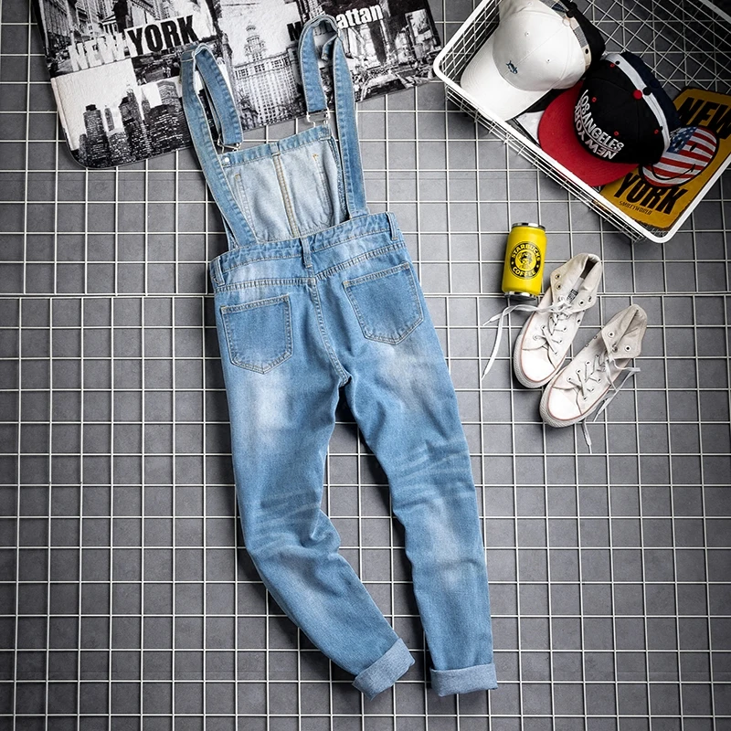 Корейский модный мужской облегающий длинный джинсовый комбинезон повседневный