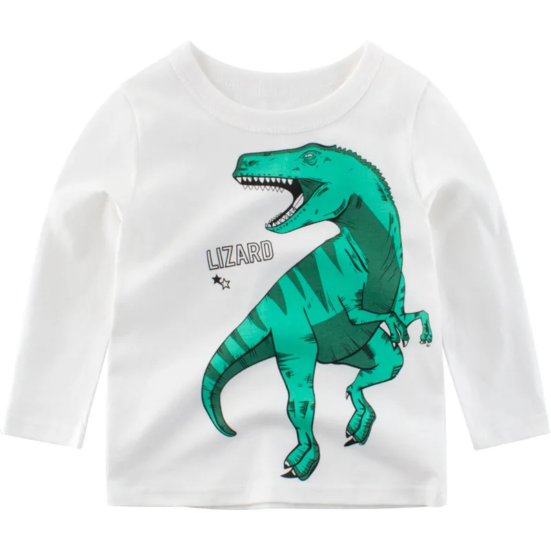 

Autumn Kids Boys T Shirt Dinosaur Print Long Sleeve Baby Girls T-shirts Cotton Children Clothing Boy O-neck Tee Tops 2-10T