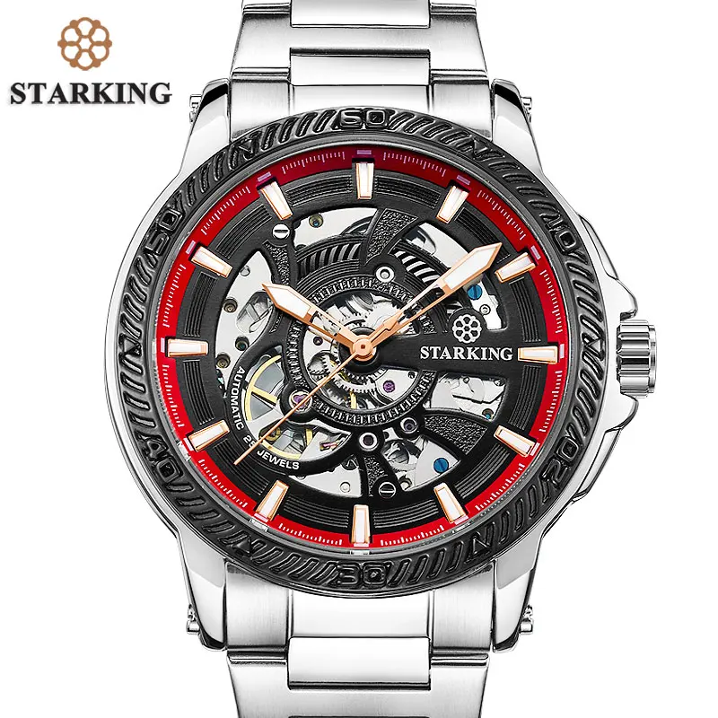 STARKING Relogio Masculino Men's Luxury Brand Business Watches Skeleton Mechanical Men Wristwatch Watch Laikrodis TM0901 | Наручные