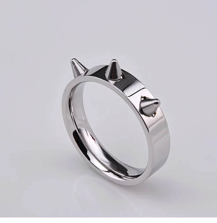 Unique fashion Gold Color Cone Nail Women Ring Punk Style Stainless Steel Rings 4 Colors Female Party Jewelry ZK30 | Украшения и