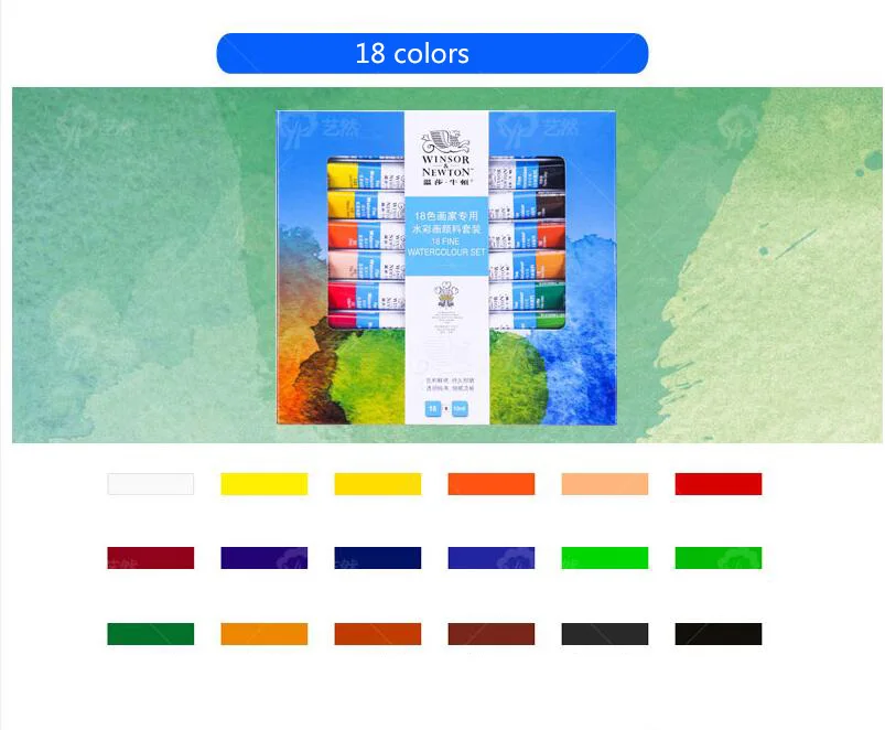 Winsor& Newton 12/18/24 Цвет набор акварельных красок профессиональная водная Цвет Краски для рисования для учащихся Краски ingfor арт Краски расходные материалы