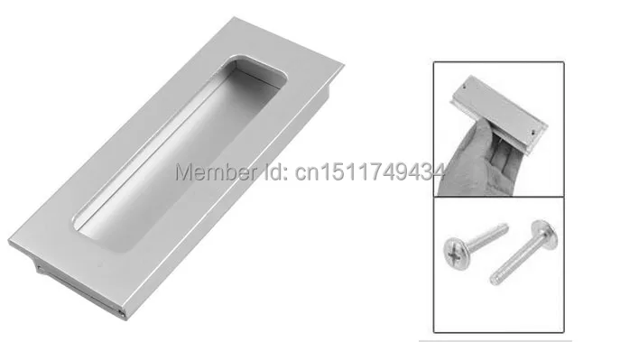 Длинная прямоугольная ручка для шкафа серебристого цвета алюминий 4 дюйма 5 шт. |
