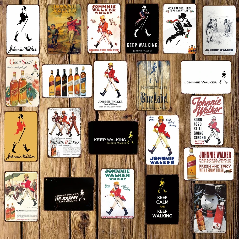 [WellCraft] johnnie walker виски металлический знак декор для вечевечерние паба бара фреска