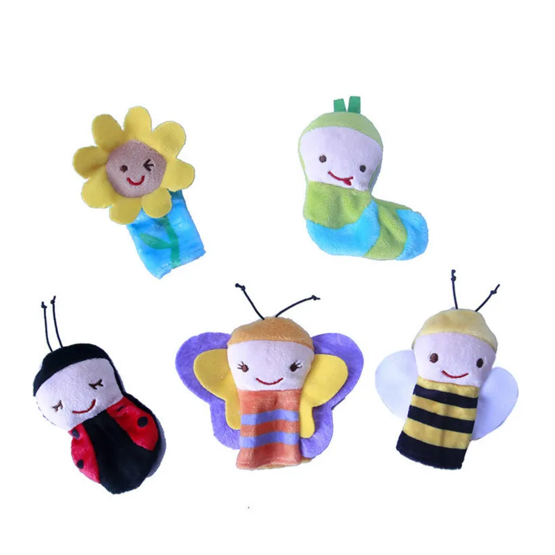 5PCS Theater 8CM Mouth Hand Puppet Plush Toy Children's Bedtime Gifts Finger Baby Comfort Toys Educational | Игрушки и хобби