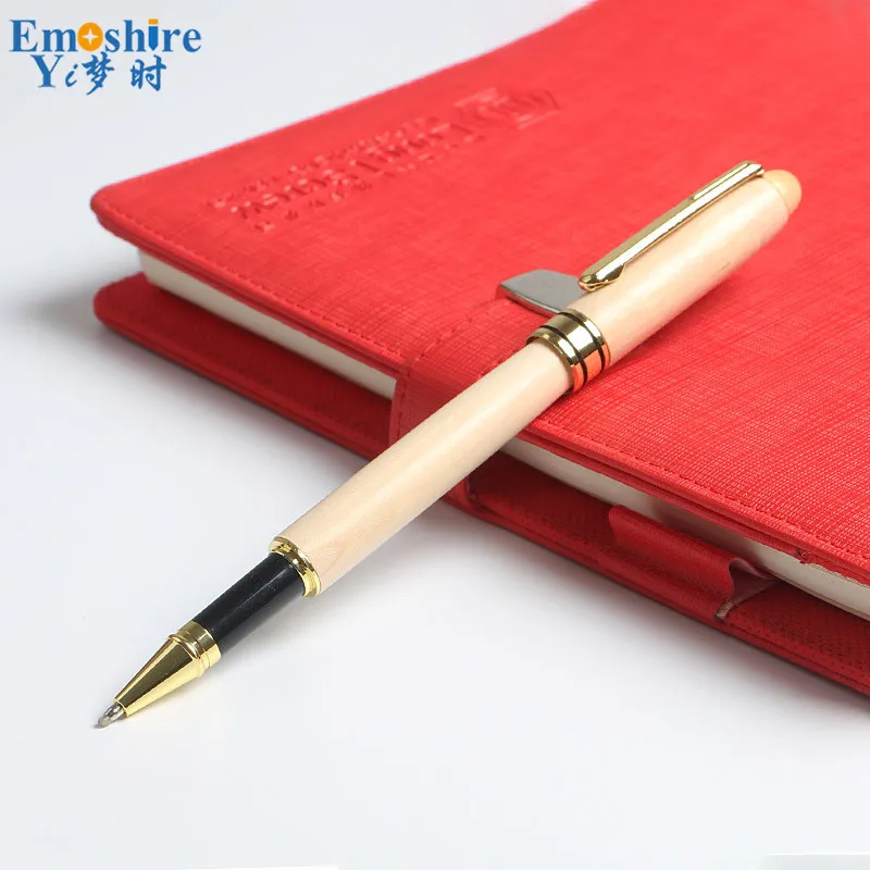 Roller Ball Pen Wood Ballpoint Pen Roller Ball Pen Fountain Pen With Wood Pencil Case Pencil Box Blue ink Black Refill Custome Logo for GiftP758 - Цвет: Roller Ball Pen