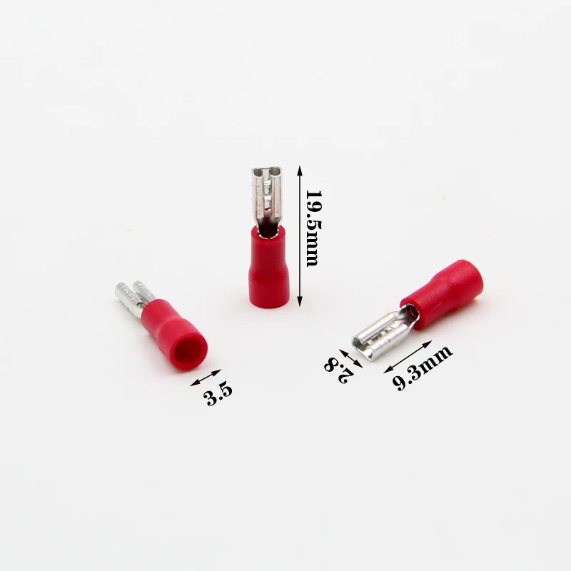 100 PCS/T046 FDD1.25-110 2,8 образный гнездовой Быстрый отсоединить кабель провода сращивания изоляции разъема 0,5-1.5mm2 22-16AWG