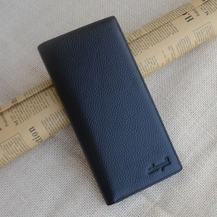 Гарантированный 100% коровья кожа длинный стиль мужской кошелек личи с меткой