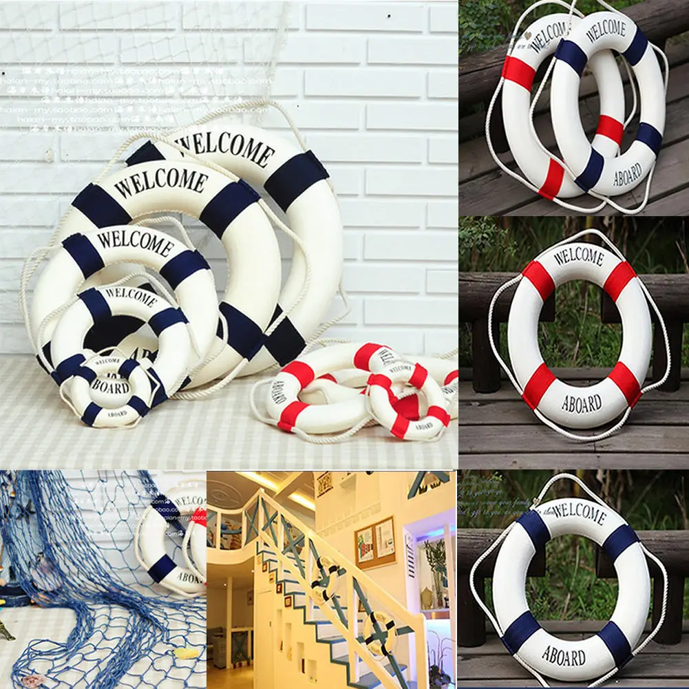 Украшение морской стены корабль лодка кольцо спасательный буй домашний кофейный