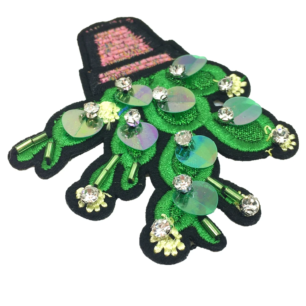 4 шт. пришитые на кактус блесток патч цветок аппликация бисером завод патчи для