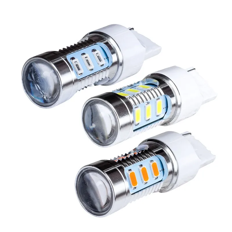 2 шт. T20 7440 W21W WY21W 15 SMD 5630 высокомощный светодиодный Желтый Янтарный сигнал поворота красный тормозной светильник белый обратный светильник s 12V