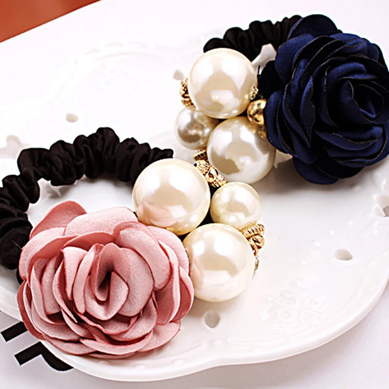 Заколка для волос с розой 6 цветов резинка кожаный чехол веревка головы корейский