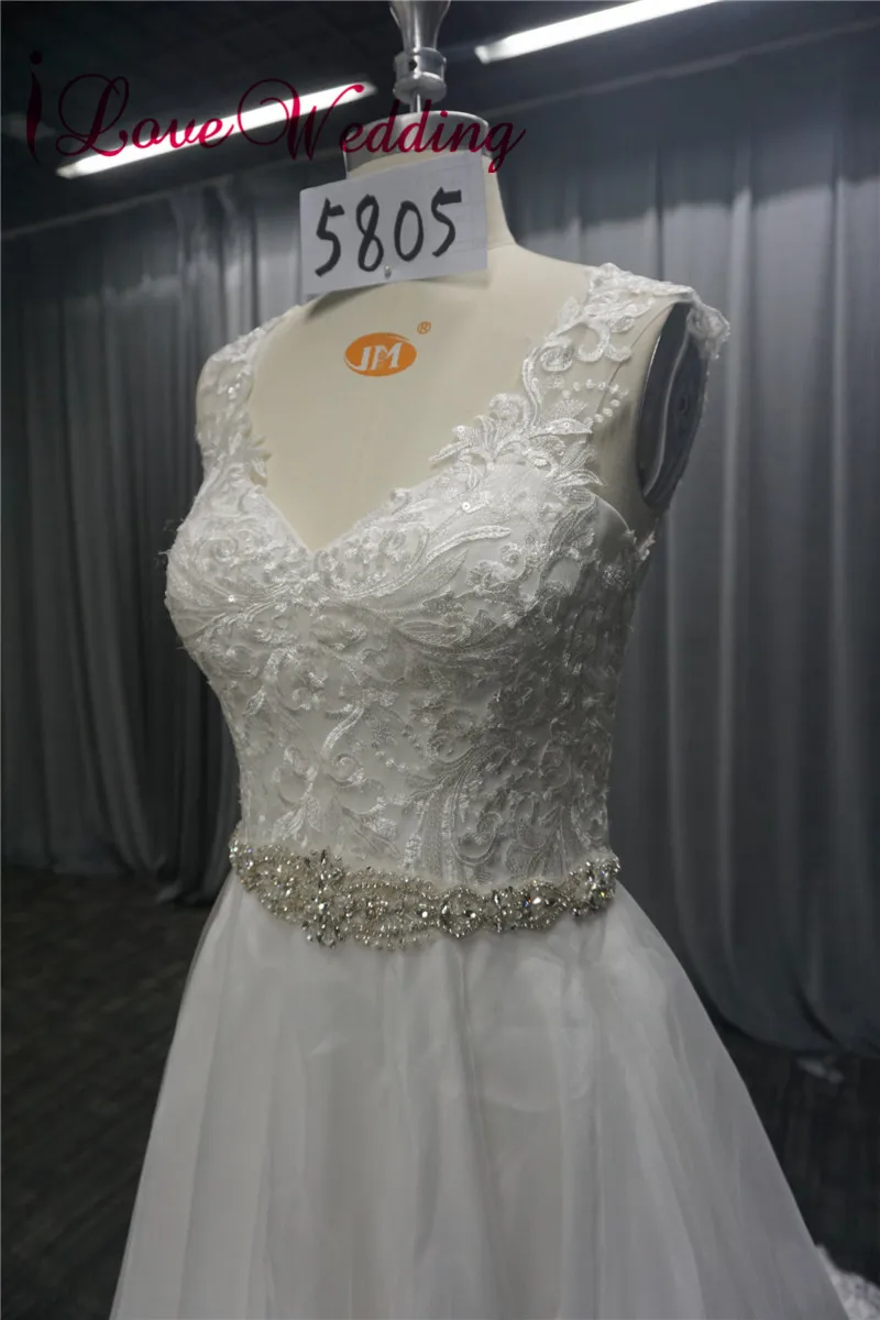 ILoveWedding настоящая фотография элегантное платье с v образным вырезом кружевными