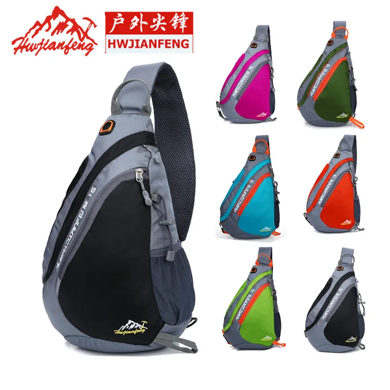 Cycling Backpack Hwjianfeng 1707 Nylon Sports Bag Men Women Chest Bag Outdoor Climbing Hiking Bag