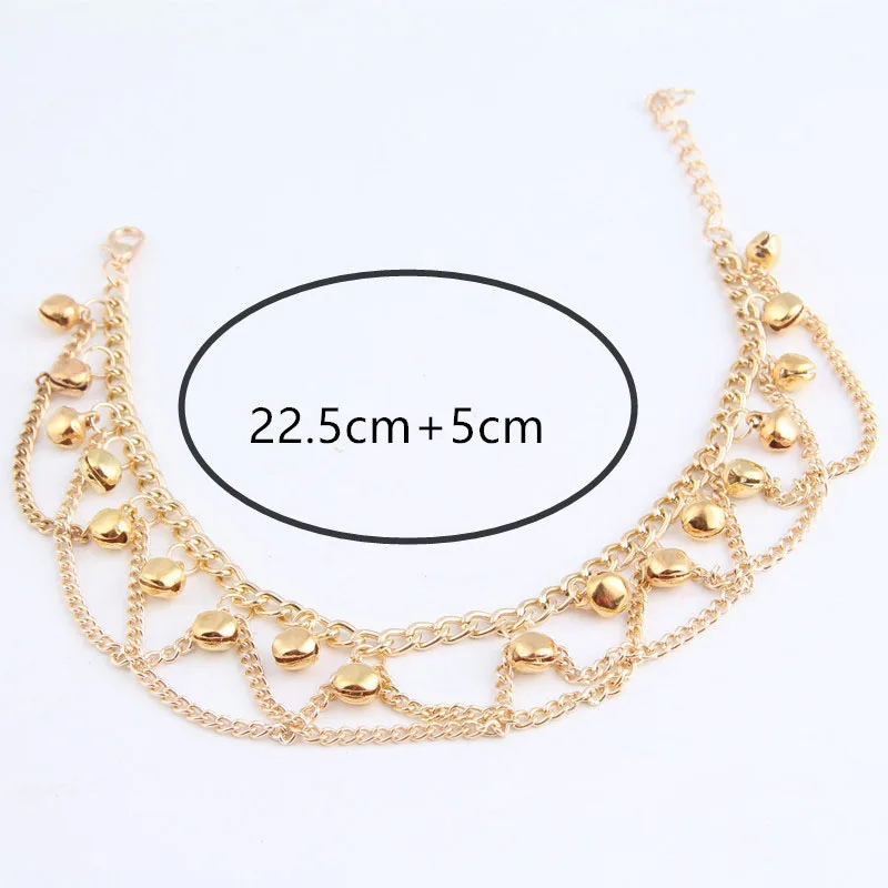 WKOUD alloy wave tassel bell anklet gold-color anklets for women Bohemia lady jewelry | Украшения и аксессуары