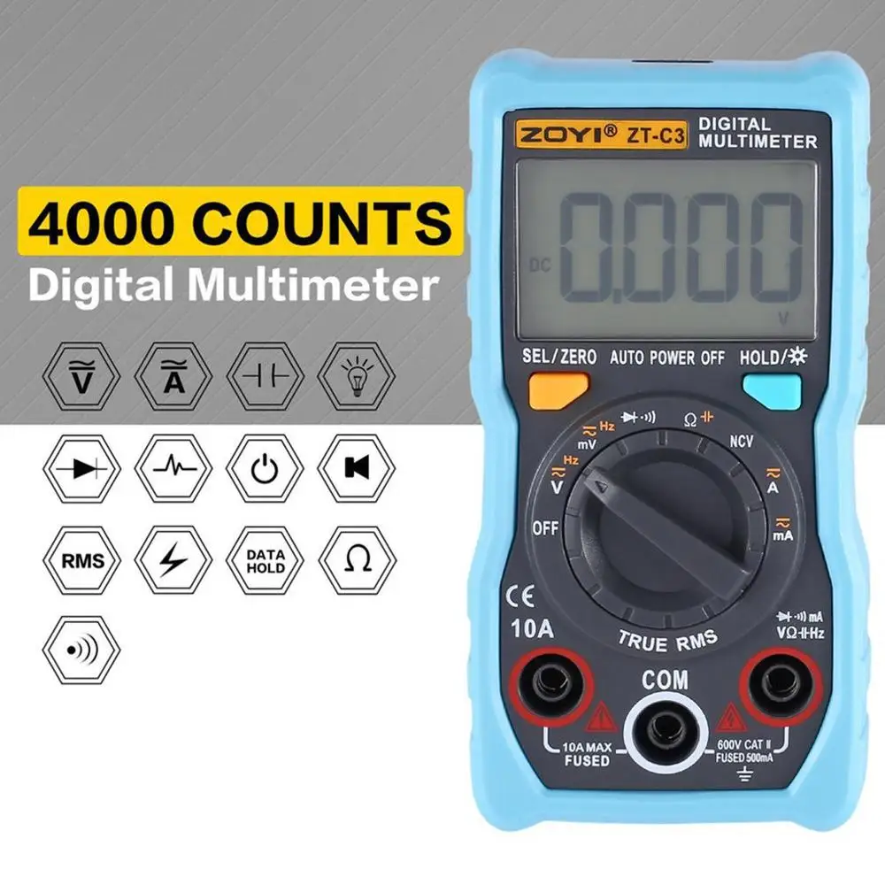 Высокая Точность Авто Диапазон True RMS USB Передача данных AC/DC Частота измерения