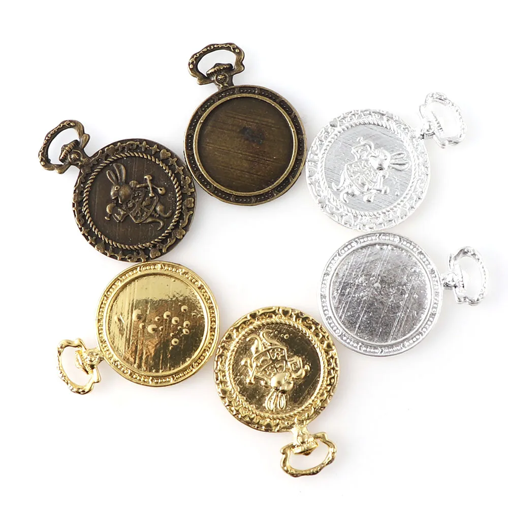 5 шт. карманные часы ретро башня выпуклая основа установка пустая тисненая