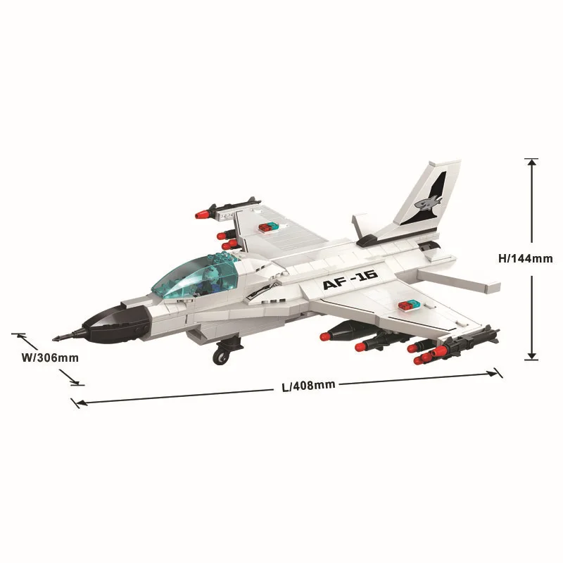 8030 580 шт. Thunder Air Force F-16 Истребитель строительный Конструкторы DIY образования кирпичи Игрушечные лошадки для детей прикольные подарки