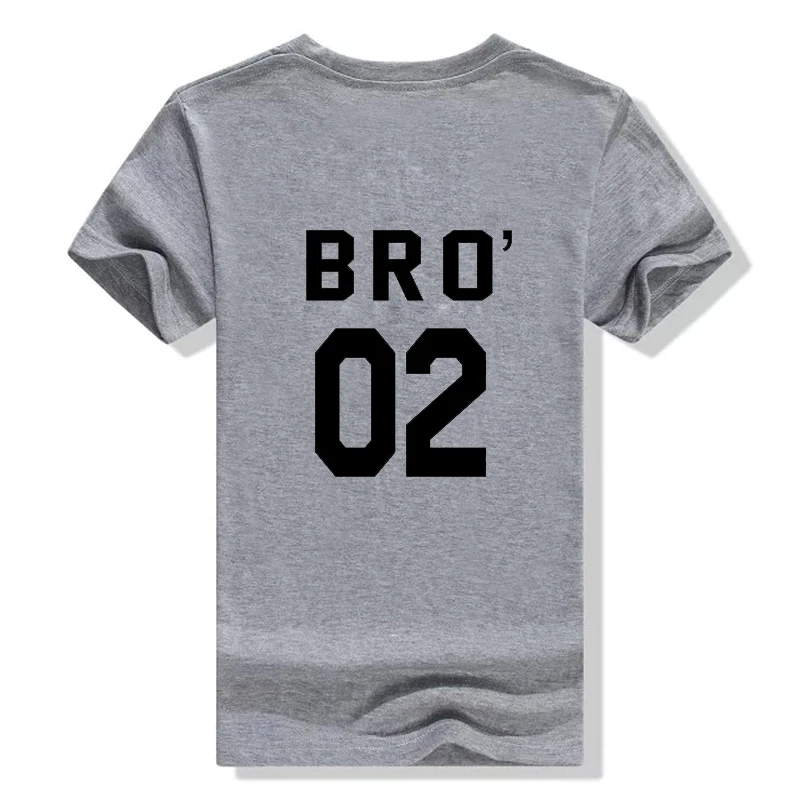 BRO 01 BRO 02 братья футболки tumblr битник друзья футболка для мужчин хлопок bro футболки для девочек модная bff Мужская футболка, топ с короткими рукавами