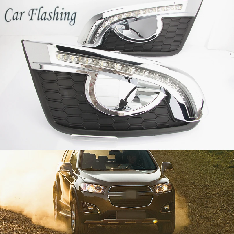 Автомобильная проблесковая 2 шт. для Chevrolet Captiva DRL 2015 2016 светодиодный Вождения