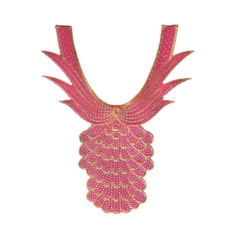 5 шт. расшитые бисером стразы кружевной вырез воротник аппликация нашивки