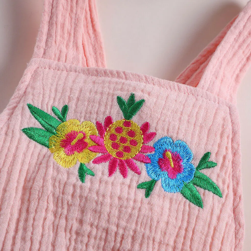 Одежда для новорожденных девочек комбинезон цветочный без рукавов летний костюм