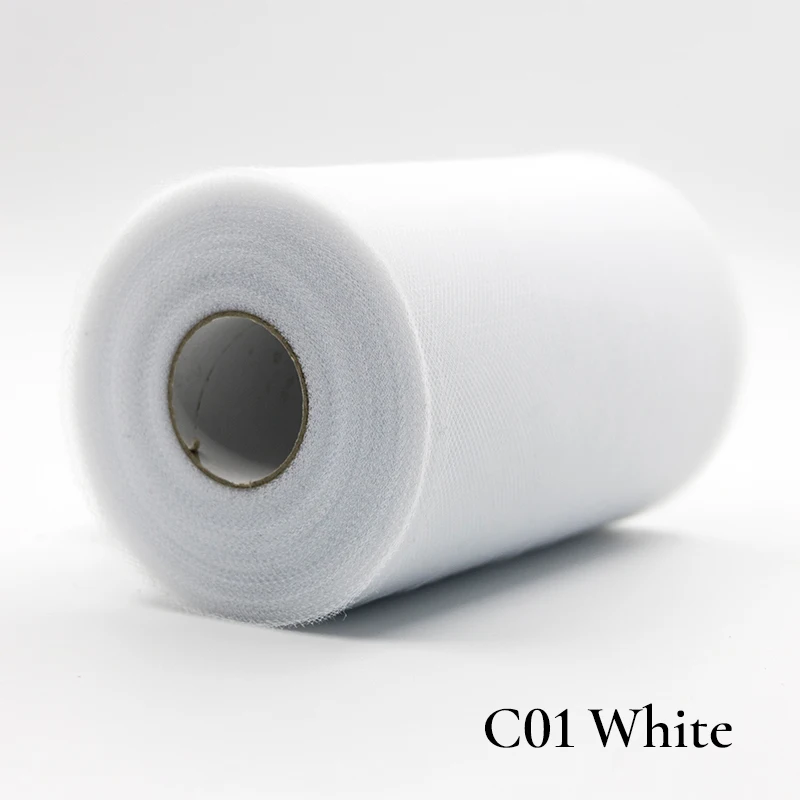 01White Рулон тюля, 100 ярдов, органза, свадебное украшение, пачка для детского душа, рулон тюля, 15 см, украшение для вечеринки и мероприятий, декор для помолвки - Цвет: 01White