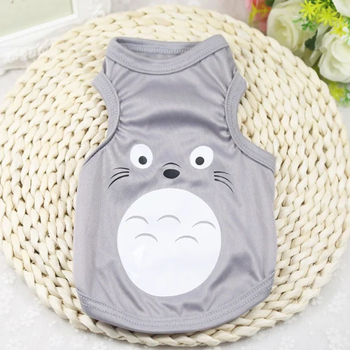 Gray Totoro Vest Зимняя Теплая Одежда для собак, куртка для щенков, кошек, пальто для маленьких собак, свитер для чихуахуа, одежда для домашних животных, жилет для мопса, костюм - Цвет: Gray Totoro Vest
