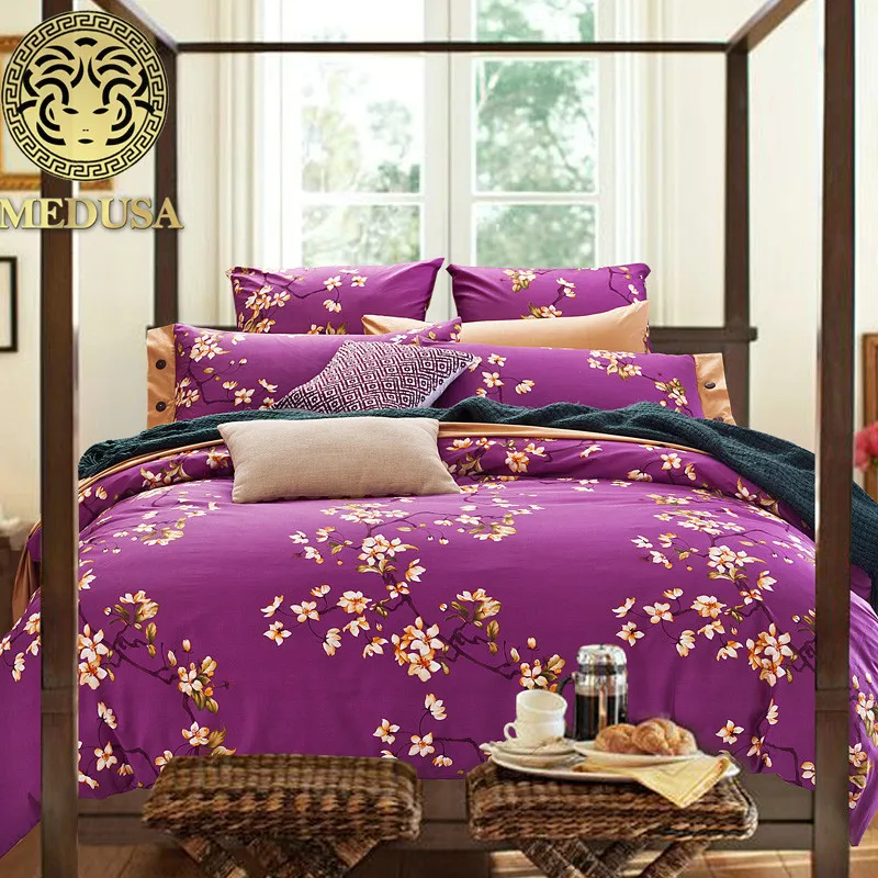 Медуза винтажные хлопковые постельное белье king queen size одеялом/Doona простыней