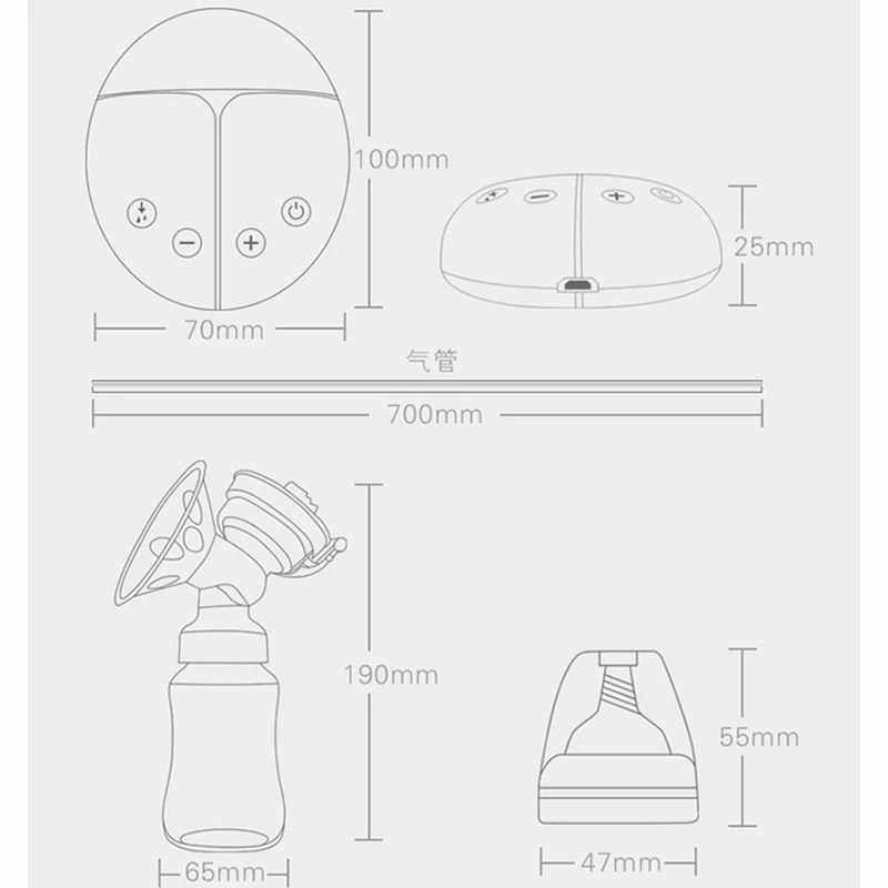 YONG JIU-extractor de leche el&eacute;ctrico doble para mam&aacute;s, bomba de lactancia para beb&eacute;s, pez&oacute;n, biber&oacute;n de leche, USB-1