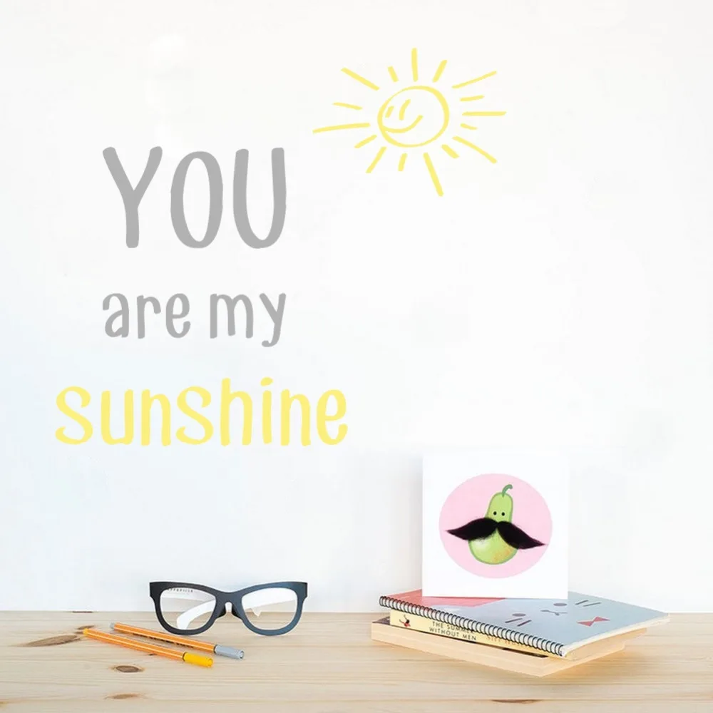 Детская комната цитата You Are My Sunshine Любовь настенные наклейки Съемный Виниловый