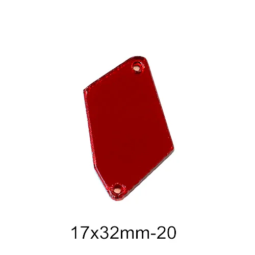 P20-17x32mm Распродажа! 50 шт. хрустальные зеркальные пришивные стразы, акриловые зеркальные пришивные стразы темно-Красного цвета для шитья одежды B3603 - Цвет: P20-17x32mm