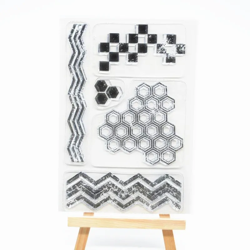 Геометрический Альбом DIY фото карты учетная запись резиновые чистый штамп для