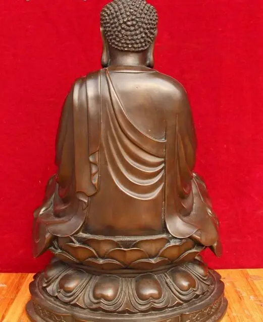 16&quot Old Chinese Pure Bronze Buddhsim Shakyamuni Sakyamuni Amitabha Buddha Statue | Дом и сад