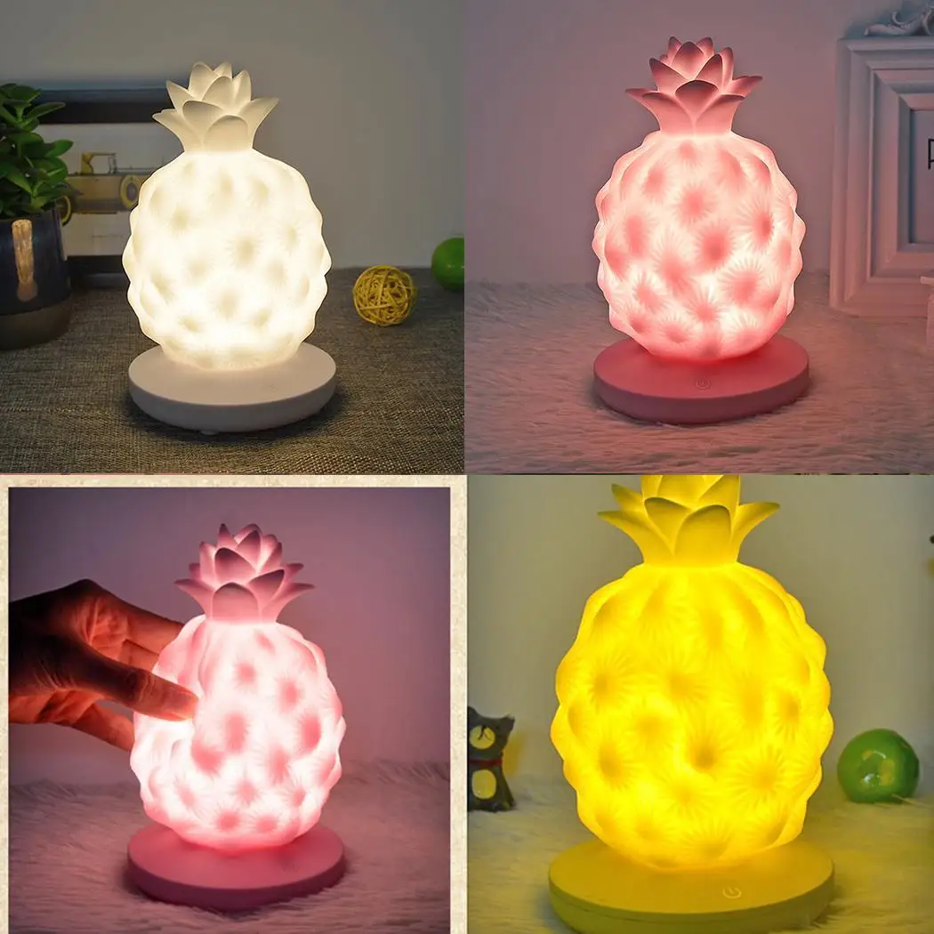 Креативный светодиодный Настольный светильник в форме ананаса с зарядкой через