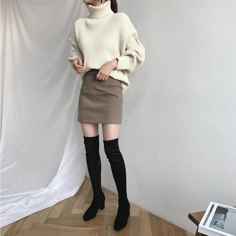 Свитер женский трикотажный плотный Осень-зима 2021 | Женская одежда