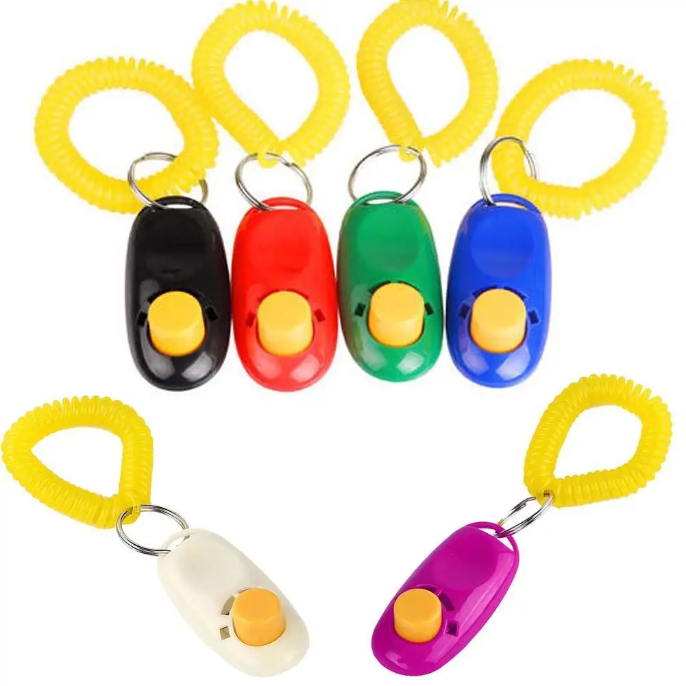 Universal Animal Pet Training Clicker Obedience Aid + Wrist Strap Light Weight Dog Tranining Toys Accessories Cat Color | Дом и сад