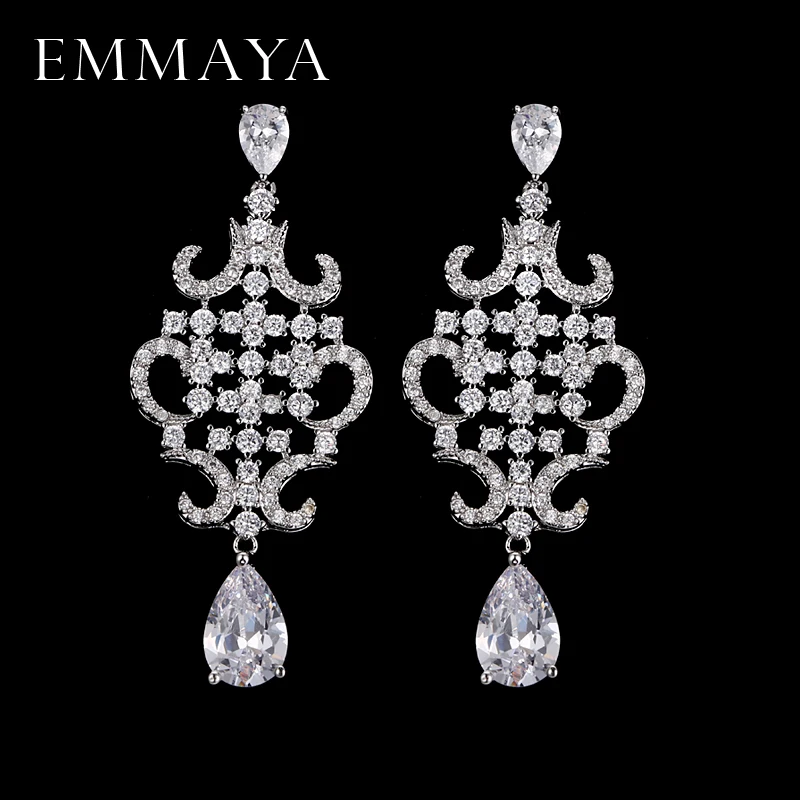 Женские серьги-капли EMMAYA длинные серьги с кристаллами из фианита класса ААА +