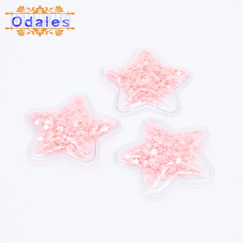 Korean Pink 12 шт., аппликация с пайетками и звездами для одежды и заколки для волос, нашивки из искусственной кожи, украшения для торта - Цвет: Korean Pink