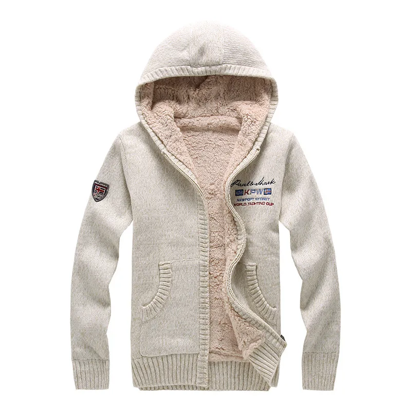 2016 шерстяной и хлопковый кардиган мужской зимний толстый бархатный теплый