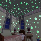 Светящиеся в темноте 3d-звезды, 50 шт., флуоресцентные наклейки на стену из ПВХ художественные наклейки для дома для детской комнаты потолочное настенное украшение