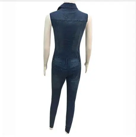 

Womens Jeans Jumpsuit Summer Sleeveless Romper Button Long Pants Bodycon Jumpsuit Denim Overalls Casual Female Elegant clothes