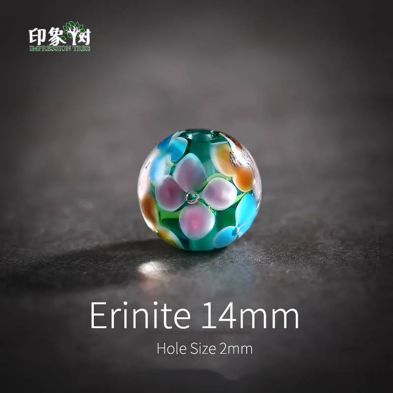 Erinite 14mm 10pcs 10 шт 14 мм ручной работы лэмпворк Цветок Круглые свободные бусины разделитель стекло разноцветный из бисера ожерелье DIY для изготовления ювелирных изделий 1600 - Цвет: Erinite 14mm 10pcs