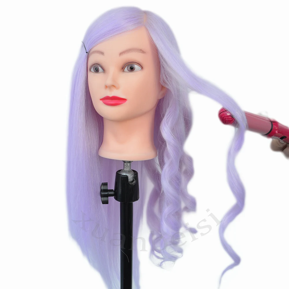

85% Purple Real Hair Mannequin Head Nice Mannequin Head With Hair Head Of The Dummy Training Head With Hair manequim