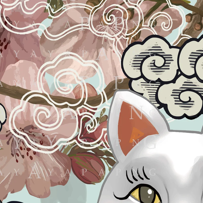 В японском стиле Зефир Lucky Cat гобелен из макраме детская комната cloud личность