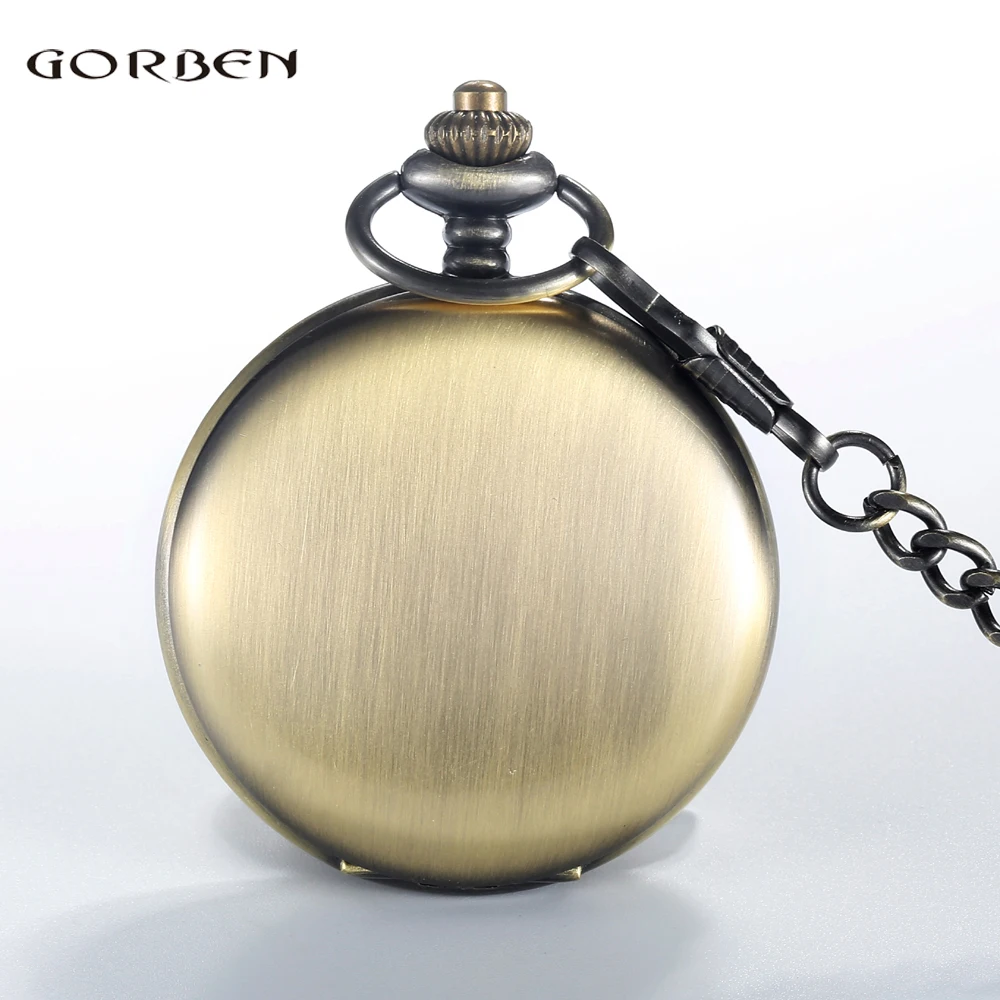 Мужские и женские кварцевые часы GORBEN бронзовые винтажные с римскими цифрами