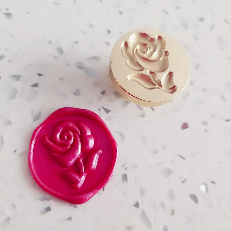 Фиолетовый New product Embossed 3D rose flower Leaf unicorn rose skull Wax Seal stamp,wedding laurel wax stamp,envelope seal, 3D seal - Цвет: Фиолетовый