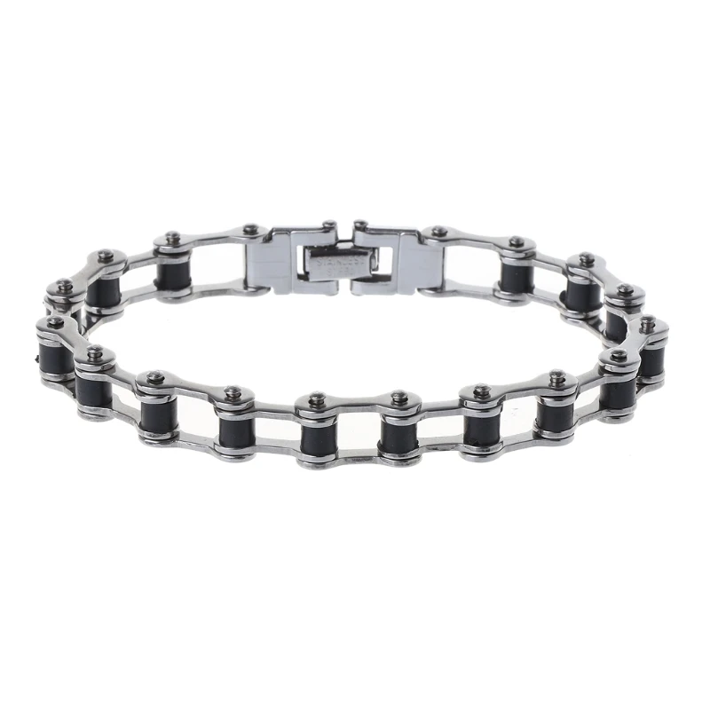 Punk Biker Bracelet Men Motorcycle Link Chain Bike Bicycle Bangles Classic Stainless Steel Men's | Украшения и аксессуары