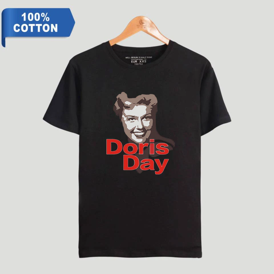 100% хлопок 2019 Американский певец и киноактера Дорис Day для женщин/мужчин одежда